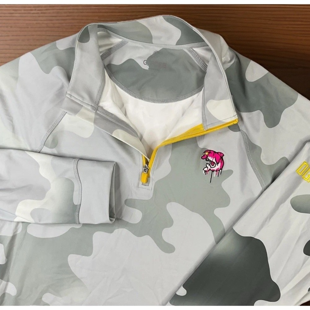 DGAP x G/Fore Golf Pullover Men Sz XL Pink Flipper 1/4 Zip Performance Camo Rare